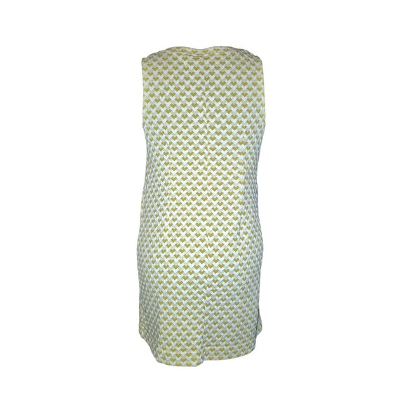 eShakti Midi  Size M Yellow White Shift Raised Jacquard Pattern Party Dress - Picture 6 of 6